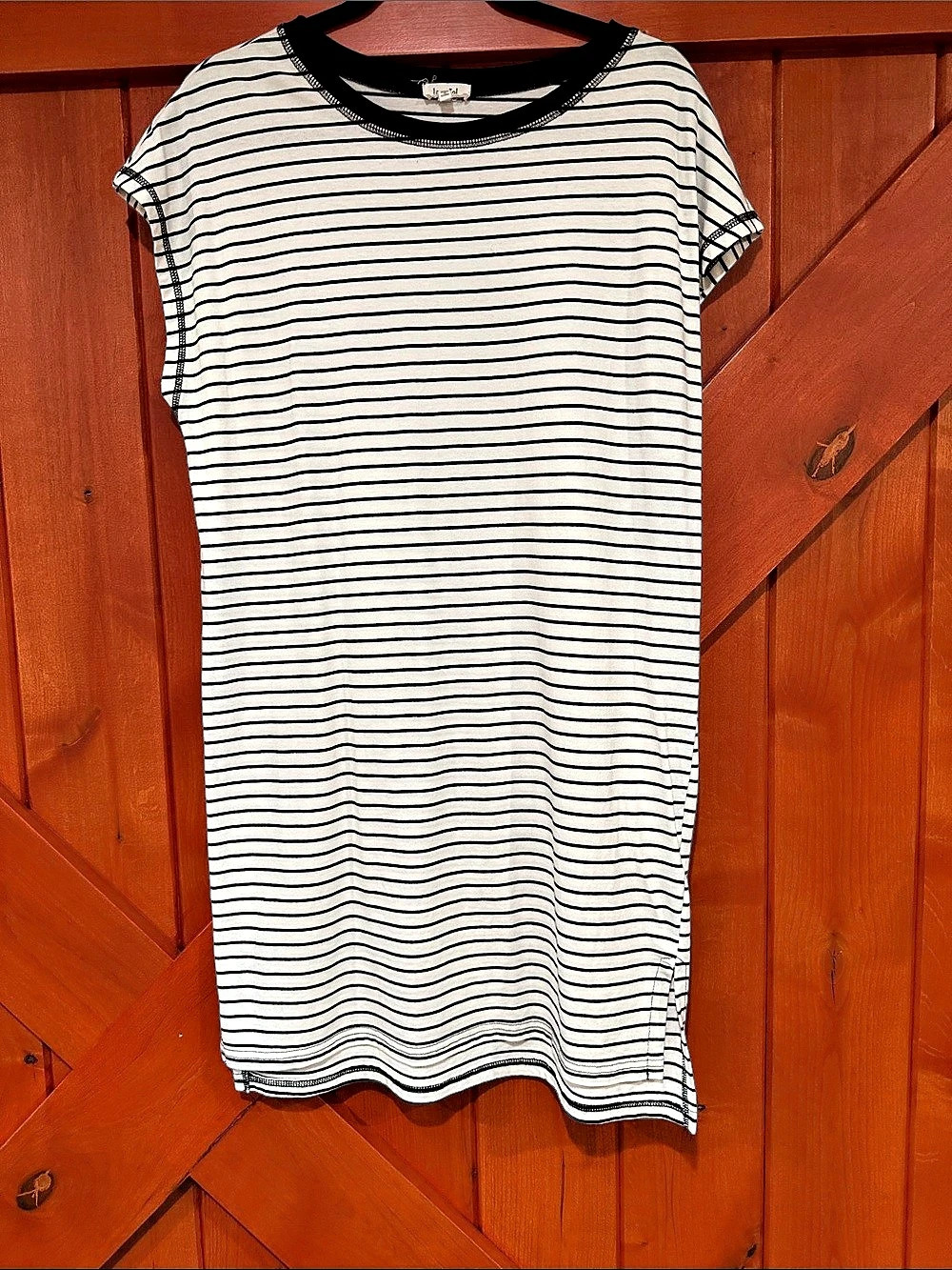 Lou & Grey Striped Mini Dress in White & Black